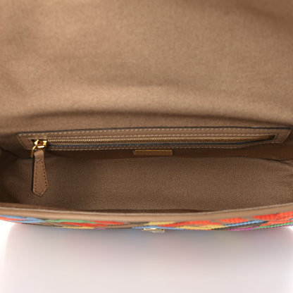 Fendi Canvas Vitello King FF Multicolor Embroidered Baguette Multicolor Cuoio 5 of 10