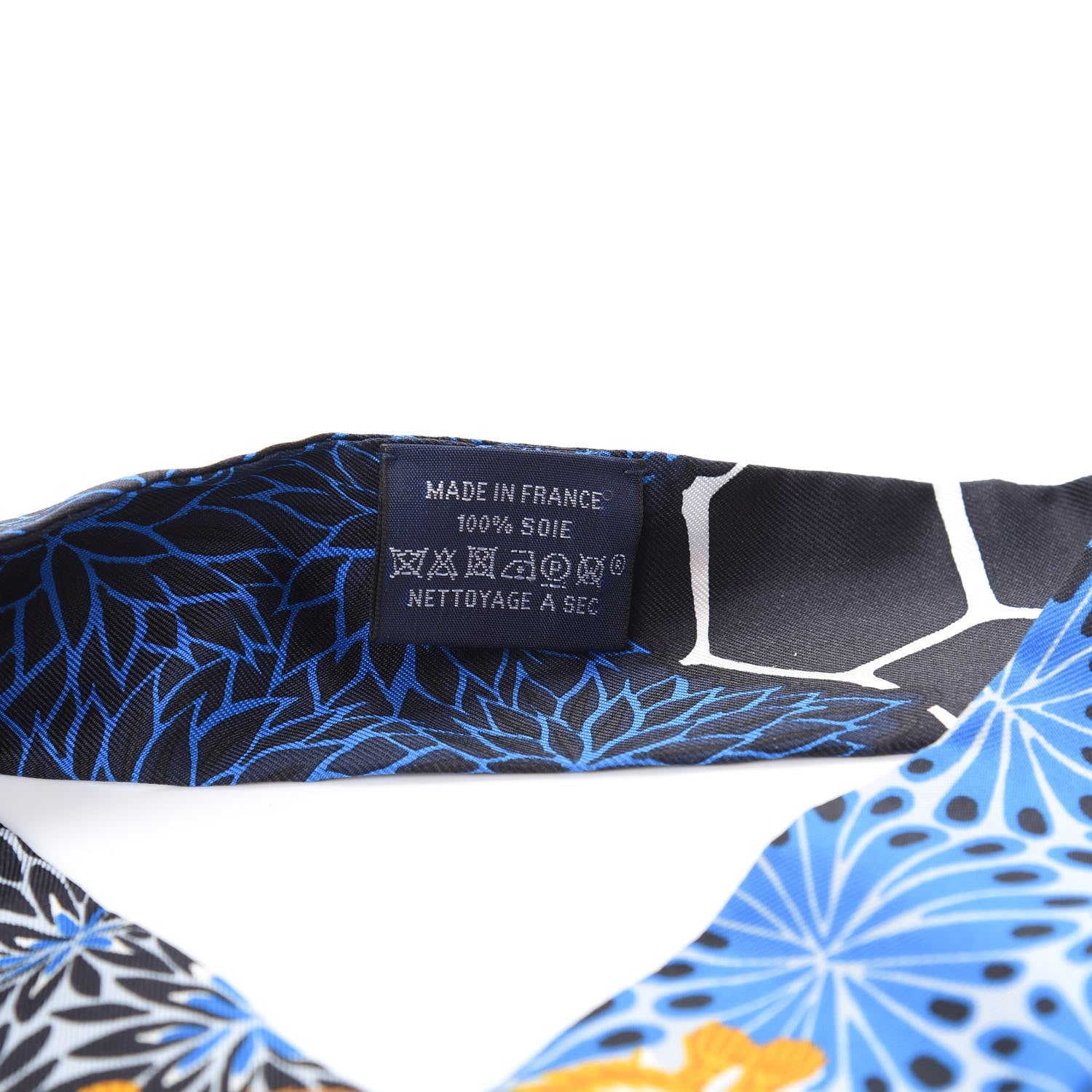 Hermes Silk The Three Graces Twilly Bleu Nuit Gold Black 2 of 4