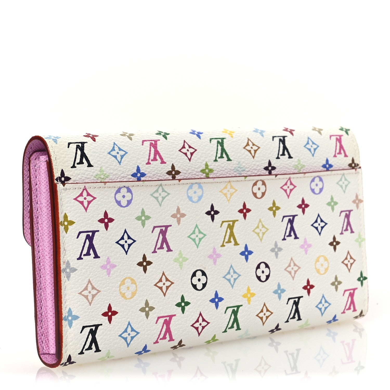Louis Vuitton Monogram Multicolor Sarah Wallet NM White Litchi 3 of 9