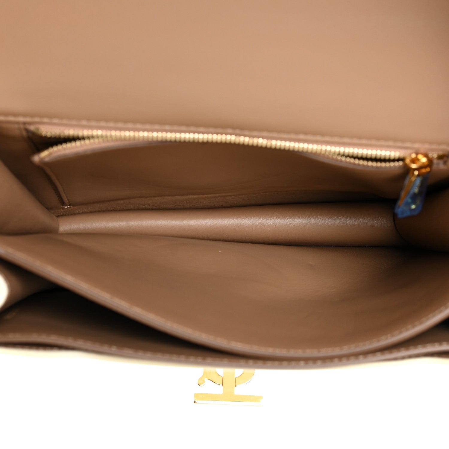 Burberry Calfskin Small TB Envelope Clutch Bag Chalk White Camel 6 of 13