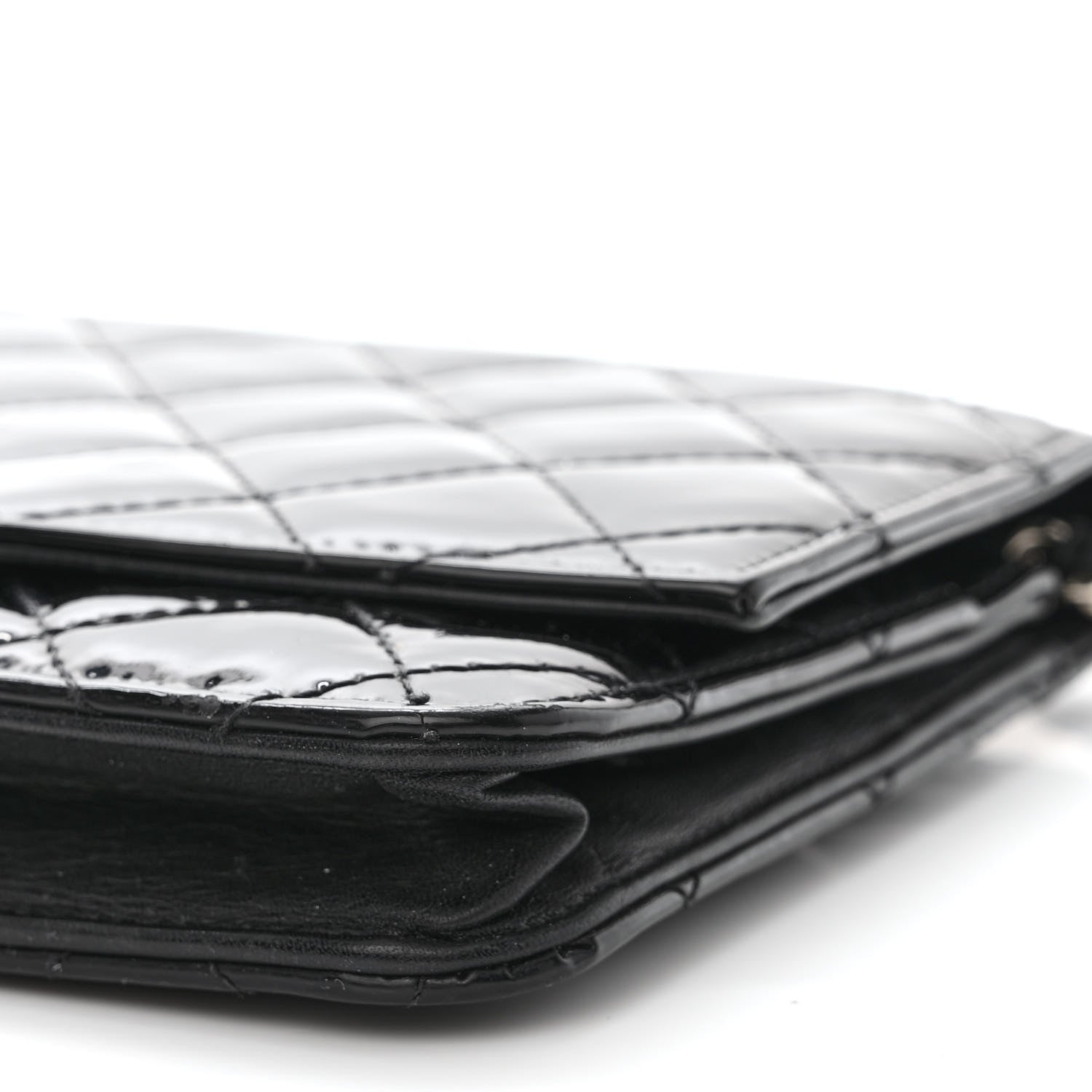 Chanel Patent Quilted Brilliant Wallet On Chain WOC Black 13 of 13