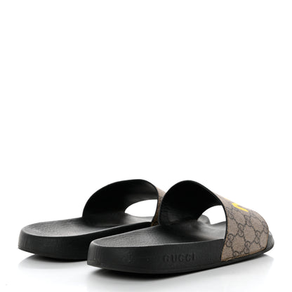 Gucci GG Supreme Monogram Fake/Not Mens Slide Sandals 9 Beige Ebony 4 of 8