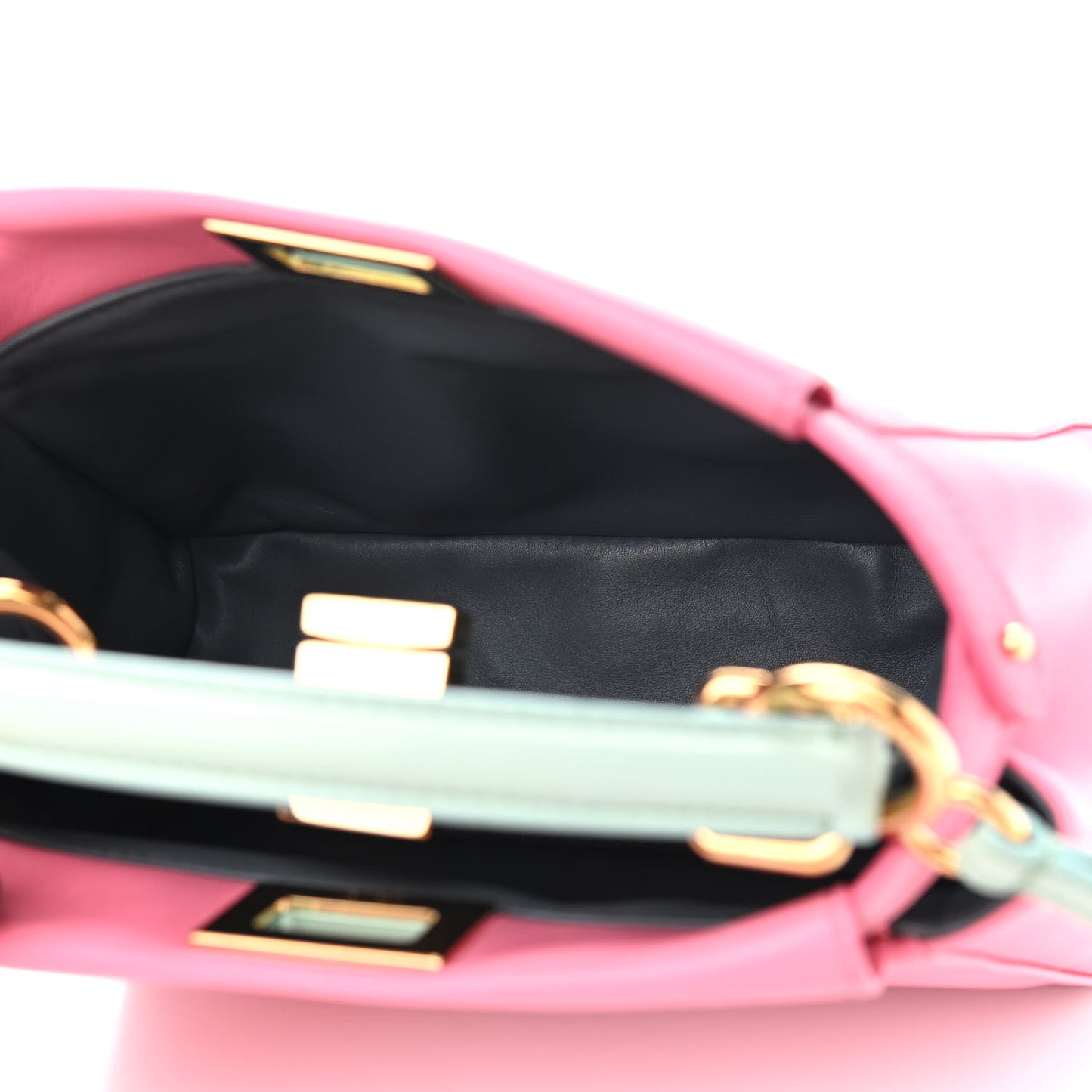 Nappa Colorblock Mini Peekaboo Iconic Satchel Rosa Fluo Oxigen Slate