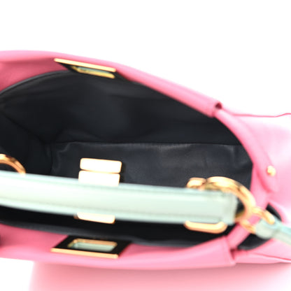 Fendi Nappa Colorblock Mini Peekaboo Iconic Satchel Rosa Fluo Oxigen Slate 5 of 8