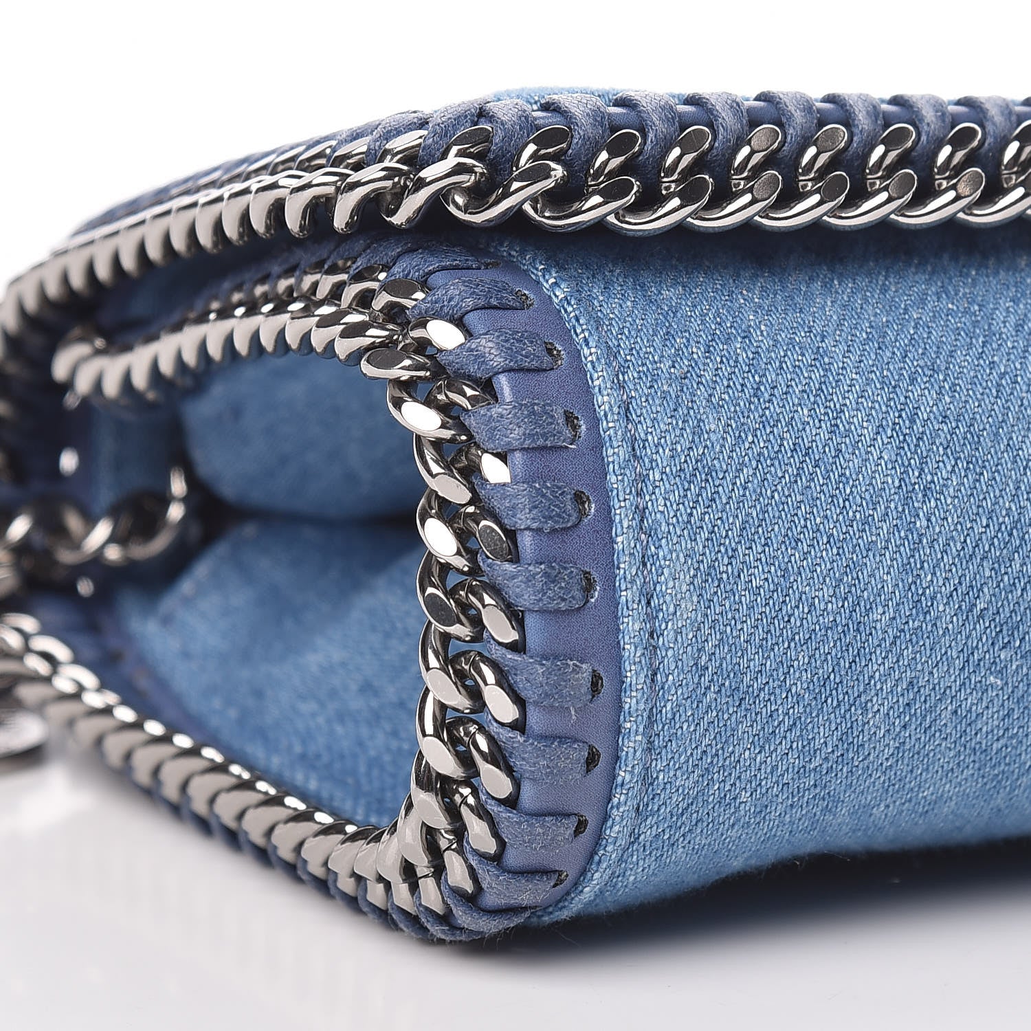 Stella McCartney Eco Denim Embroidered Zigarette Falabella Crossbody Blue 5 of 10