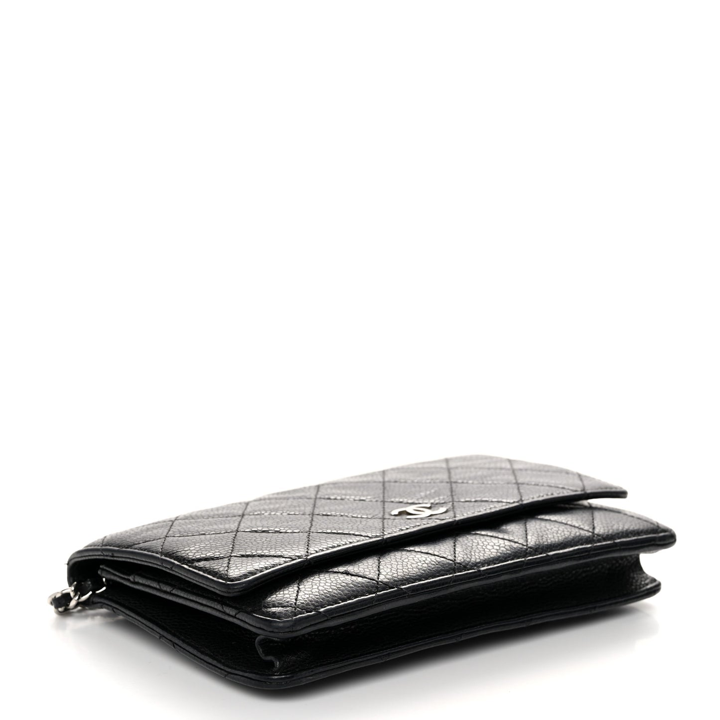 Caviar Quilted Wallet on Chain WOC Black