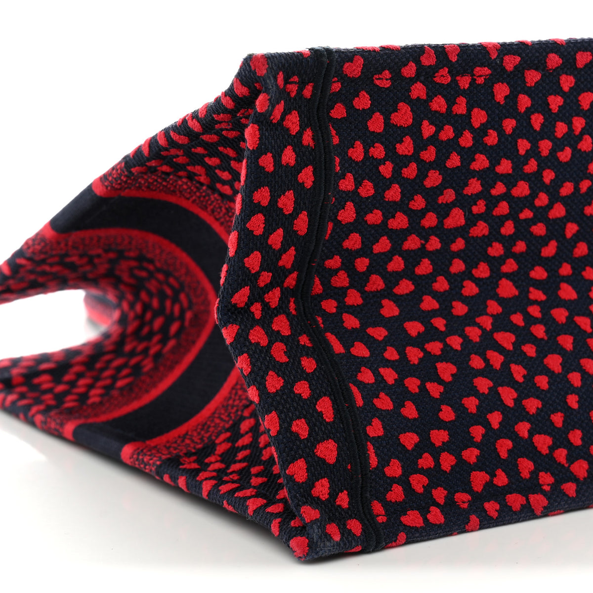 Christian Dior Canvas Embroidered Pop Heart I Love Paris Medium Book Tote Red Multicolor 8 of 11