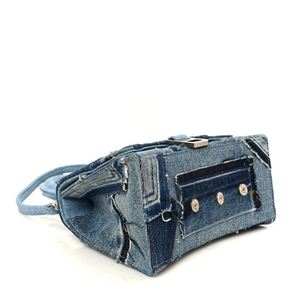 Balenciaga Denim Patchwork Small Hourglass Top Handle Bag Washed Blue 4 of 12