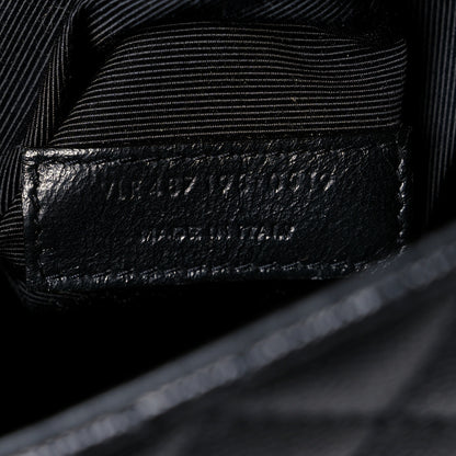 Saint Laurent Grain De Poudre Textured Mixed Matelasse Large Triquilt Monogram Satchel Black 6 of 18