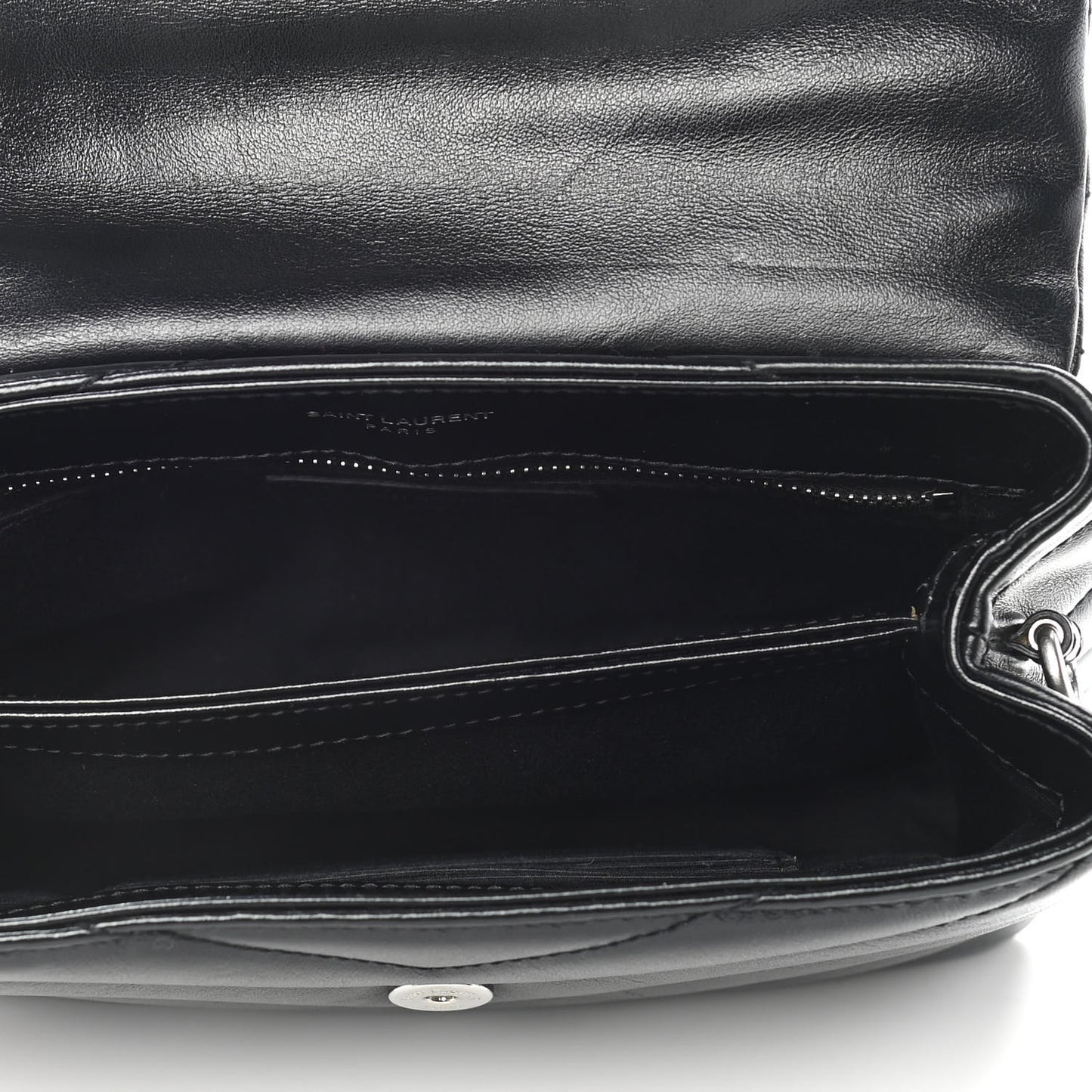 Calfskin Y Quilted Monogram Toy Loulou Crossbody Bag Black