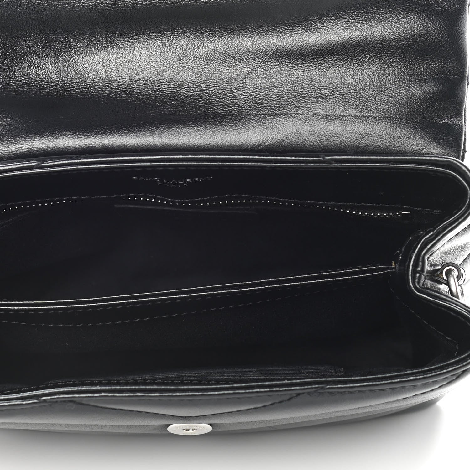 Saint Laurent Calfskin Y Quilted Monogram Toy Loulou Crossbody Bag Black 5 of 17