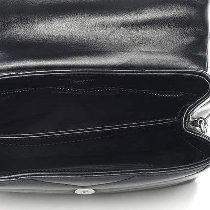 Saint Laurent Calfskin Y Quilted Monogram Toy Loulou Crossbody Bag Black 5 of 17
