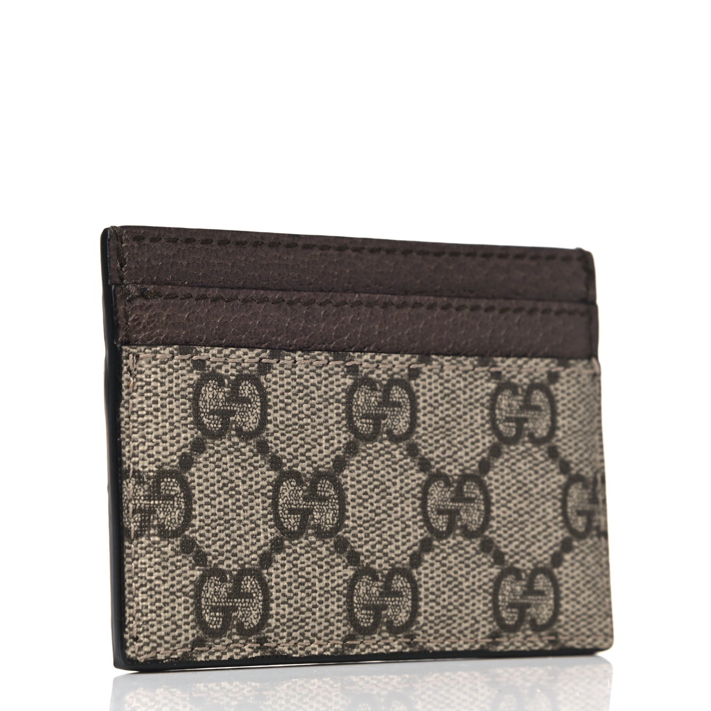 GG Supreme Monogram Ophidia Card Holder Brown