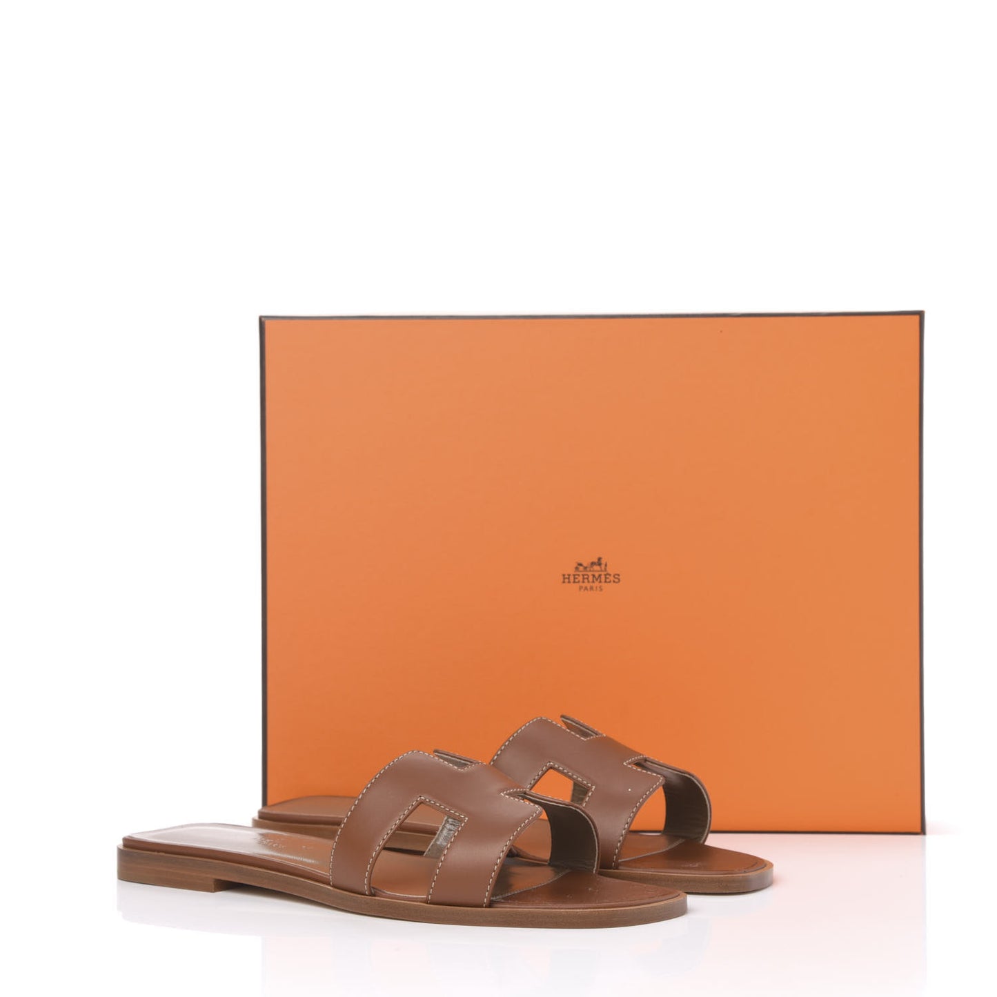Box Calfskin Oran Sandals 36.5 Gold