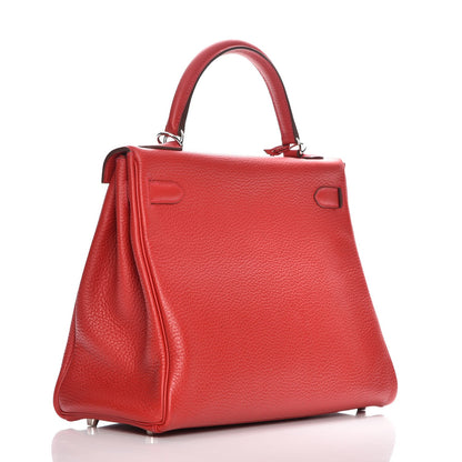 Hermes Taurillon Clemence Kelly Retourne 32 Rouge Casaque 4 of 32