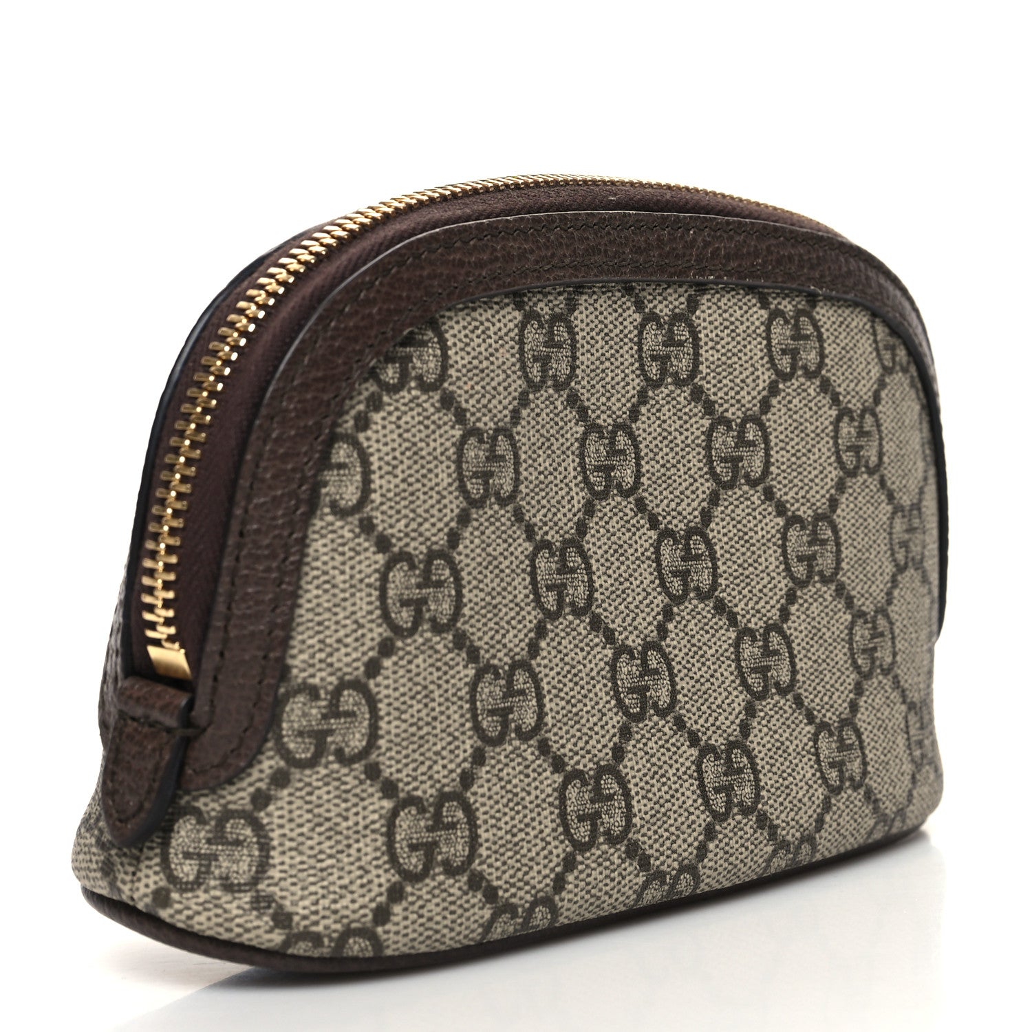 Gucci GG Supreme Monogram Textured Calfskin Web Medium Ophidia Cosmetic Case Beige Ebony New Acero 3 of 11