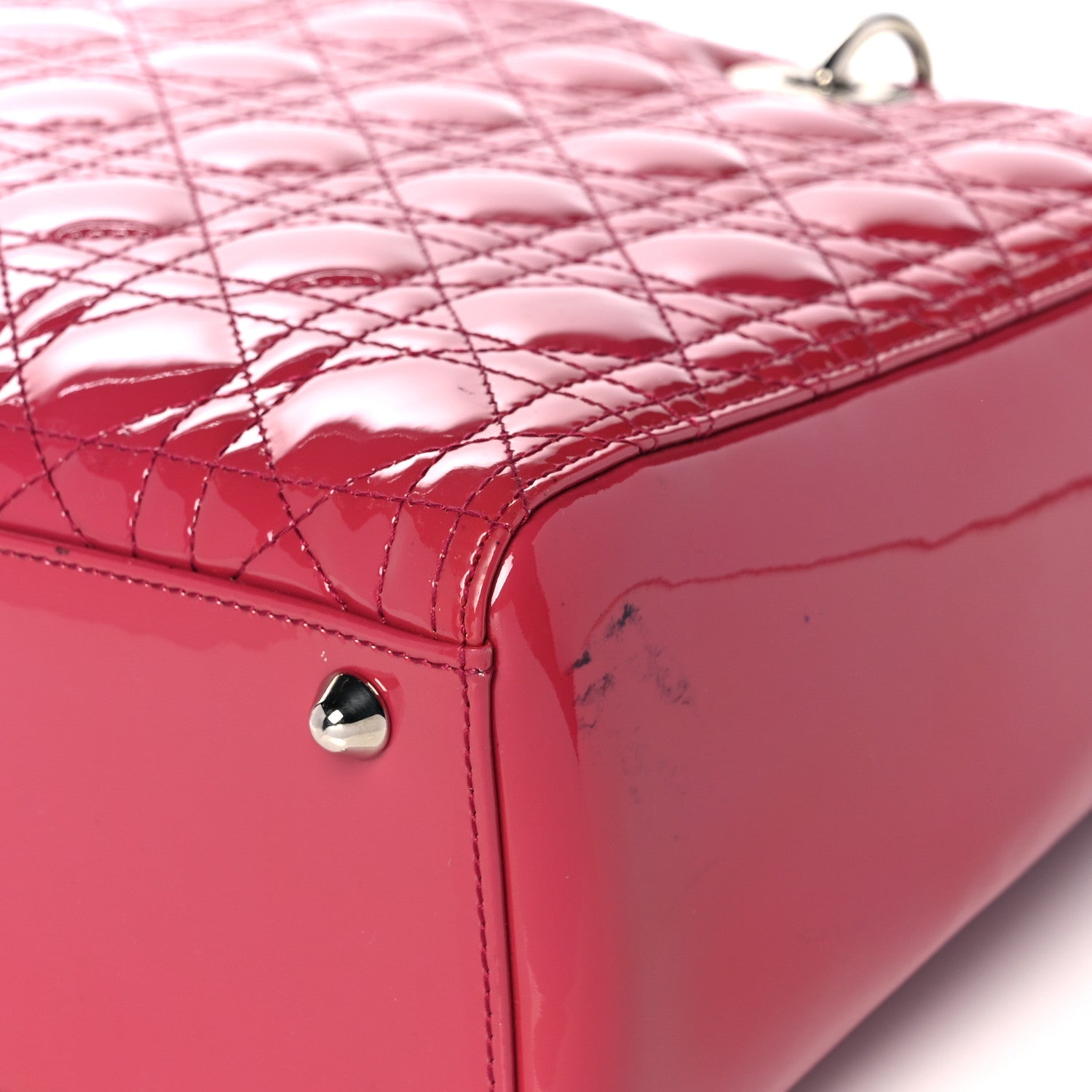 Christian Dior Patent Cannage Large Lady Dior Fuchsia 12 of 16