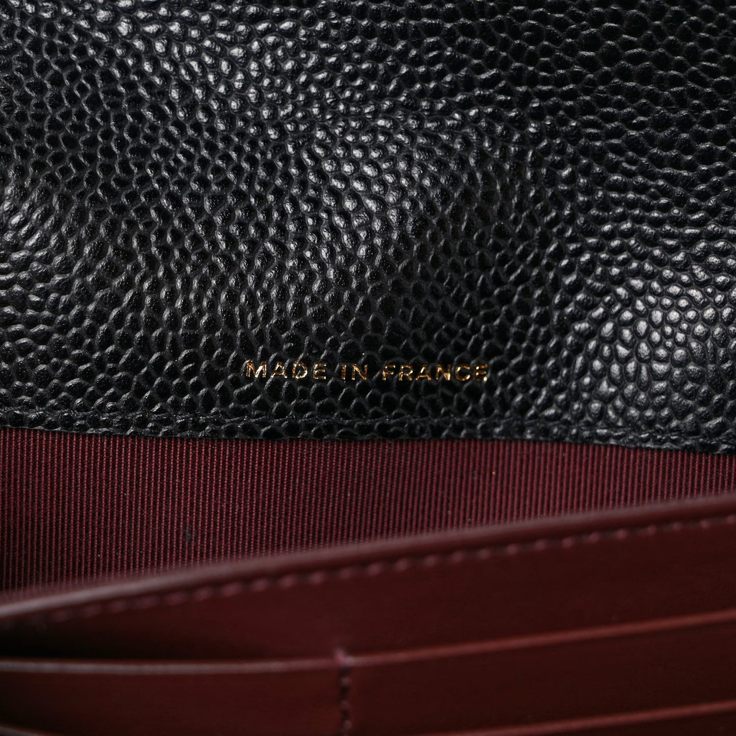 Caviar Quilted Large Gusset Flap Wallet Black