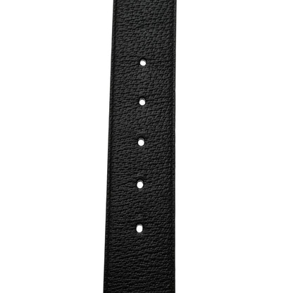 Gucci Textured Dollar Calfskin Nickel Double G 40mm Belt 90 36 Black 3 of 5