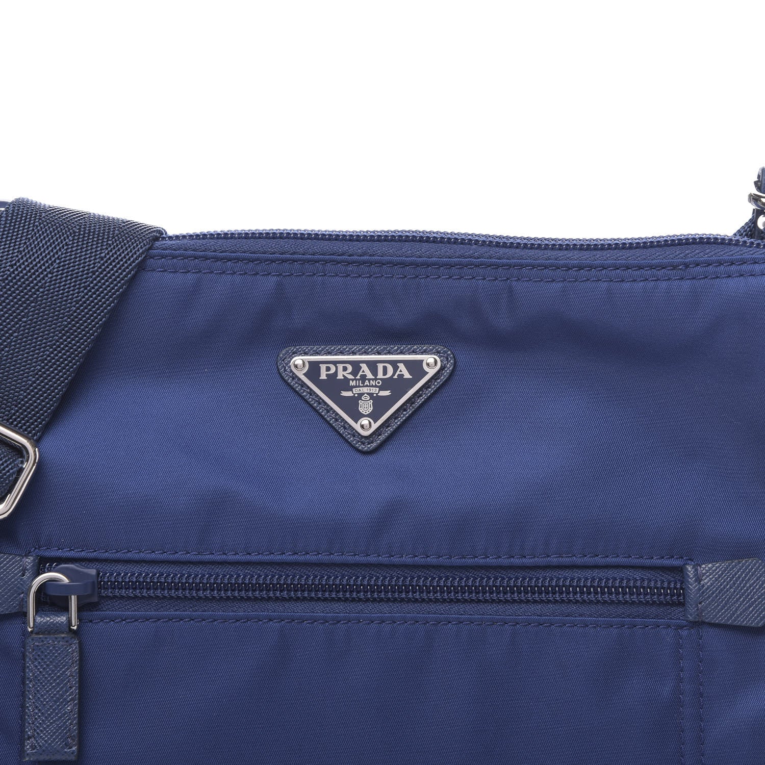 Prada Tessuto Nylon Saffiano Flat Messenger Bag Royal 10 of 10