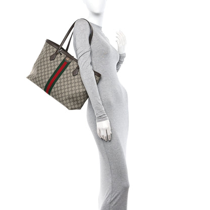 Gucci GG Supreme Monogram Medium Ophidia Shopping Tote Brown 3 of 12