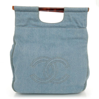 Chanel Denim CC Tortoise Handle Bag 1 of 6