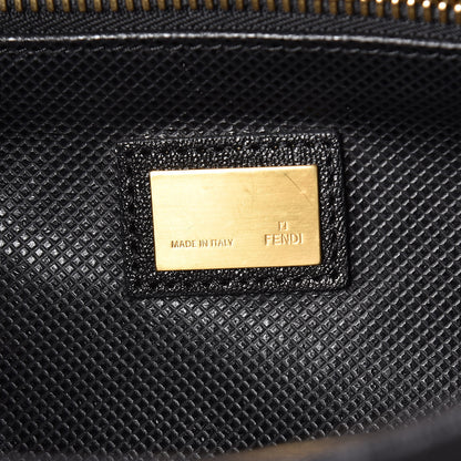 Fendi Goatskin Large Peekaboo Iconic Satchel Black 7 of 9