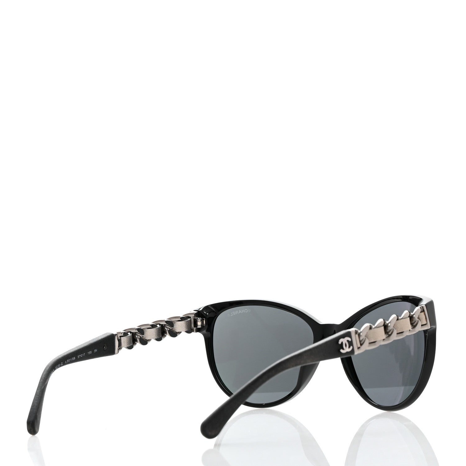 Chanel Cat Eye Chain Polarized Sunglasses 5215-Q Black 4 of 13