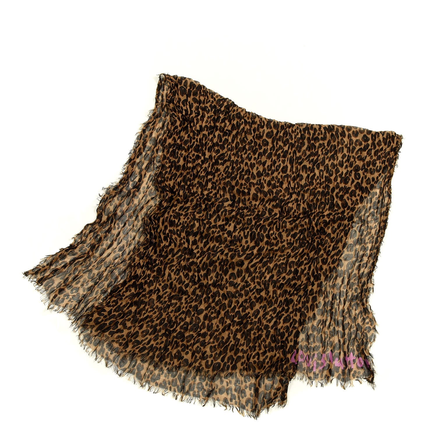 Louis Vuitton Cashmere Silk Leopard Etole Stole Marron 2 of 4