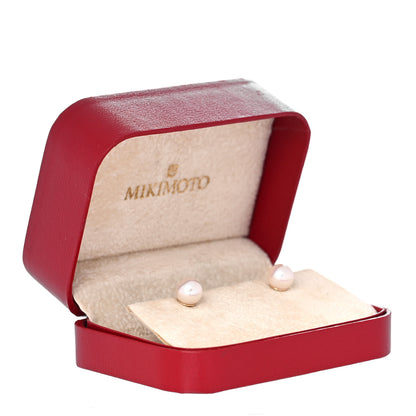 Mikimoto 18K Yellow Gold Akoya Pearl 7-7.5mm Stud Earrings 6 of 6