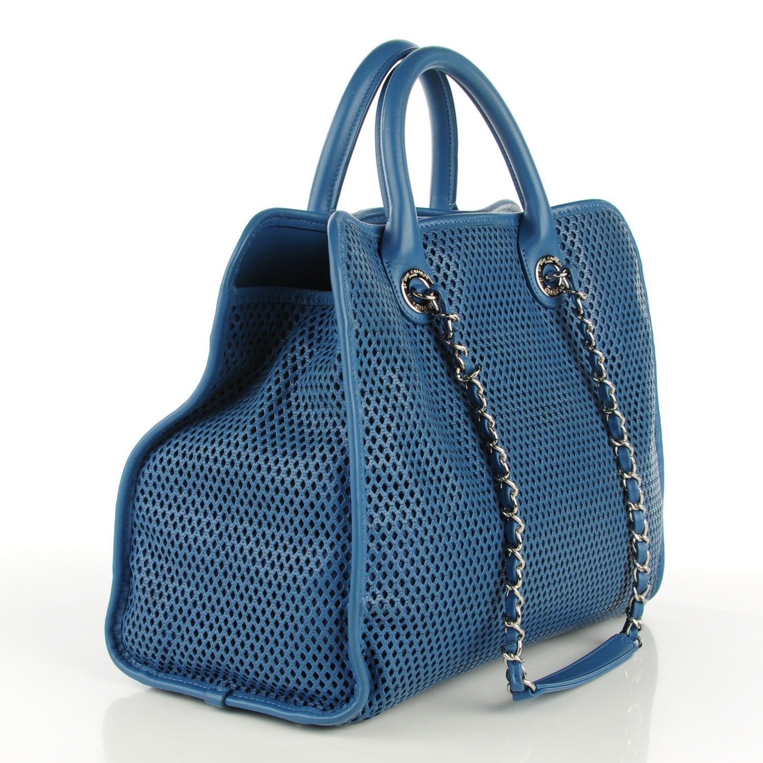 Chanel Calfskin Perforated Up In The Air Tote Dark Blue 3 of 8
