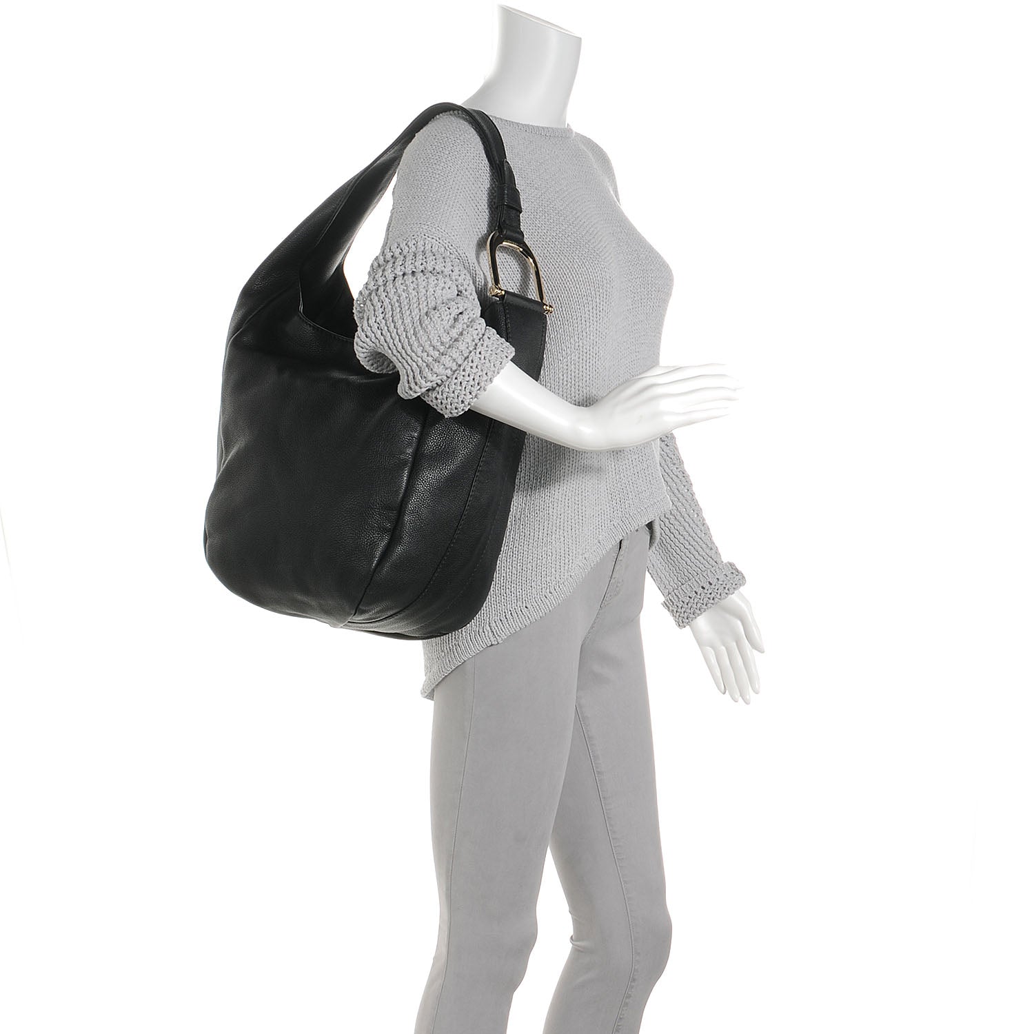 Gucci Leather Greenwich Medium Shoulder Bag Black 2 of 7
