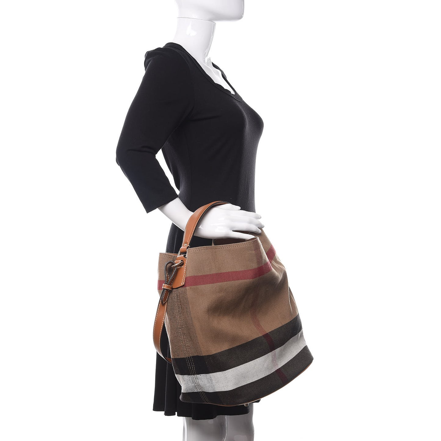 Canvas Mega Check Medium Ashby Hobo Saddle Brown