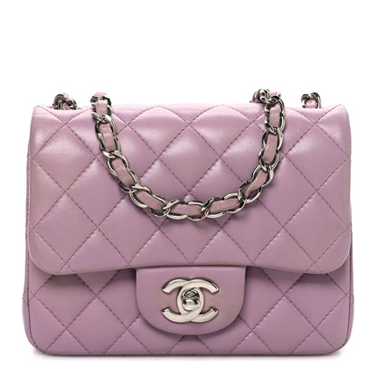 Chanel Lambskin Quilted Mini Square Flap Purple 1 of 10