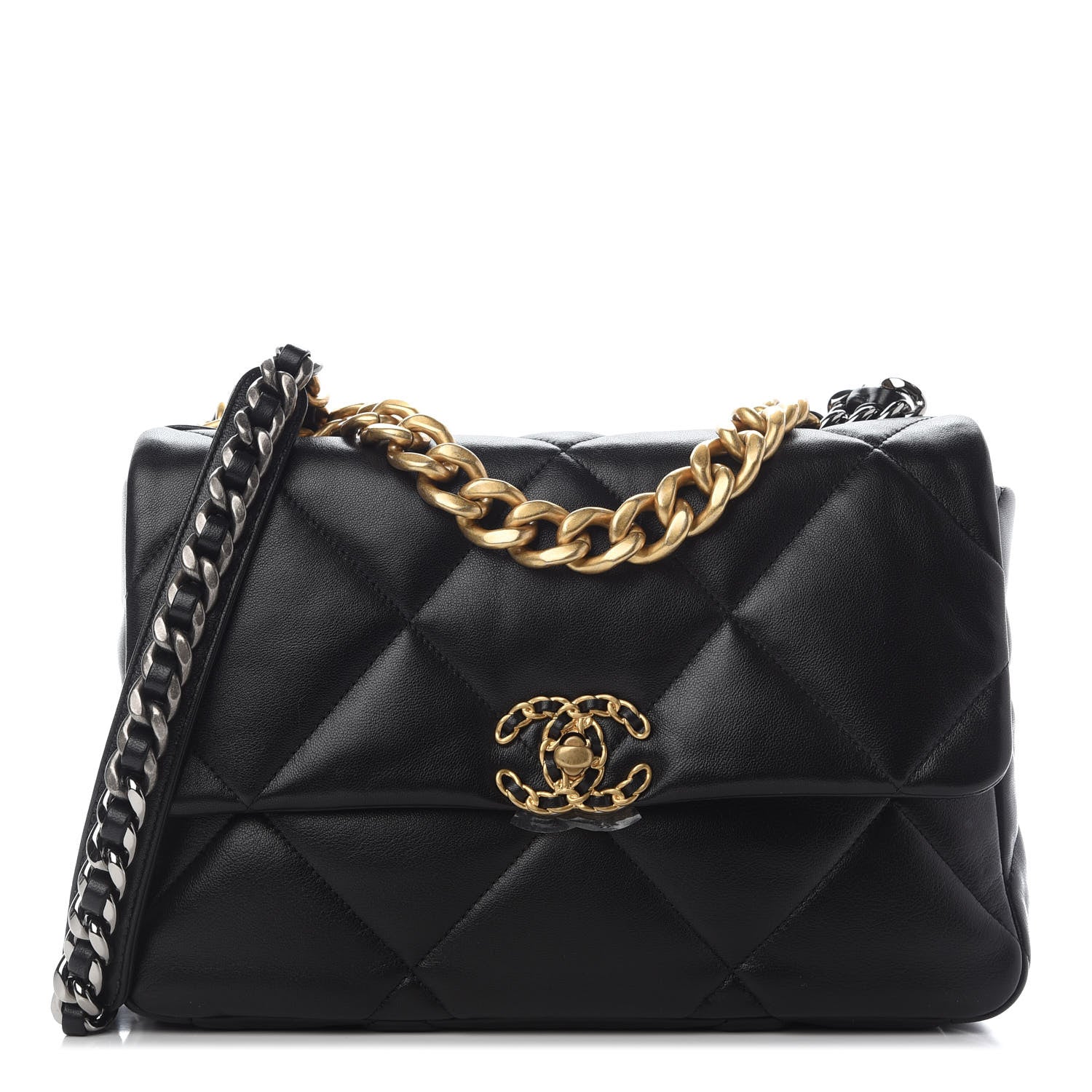 Chanel Lambskin Quilted Large Chanel 19 Flap Black 1 of 9