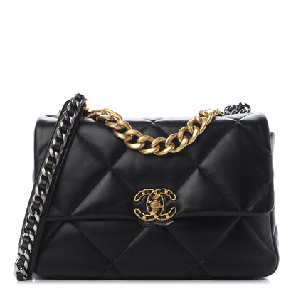 Chanel Lambskin Quilted Large Chanel 19 Flap Black 1 of 9