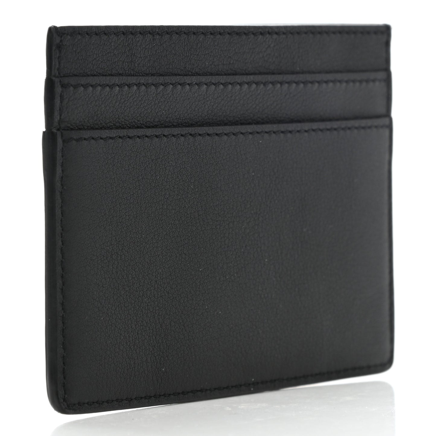 Calfskin Monogram Credit Card Case Black