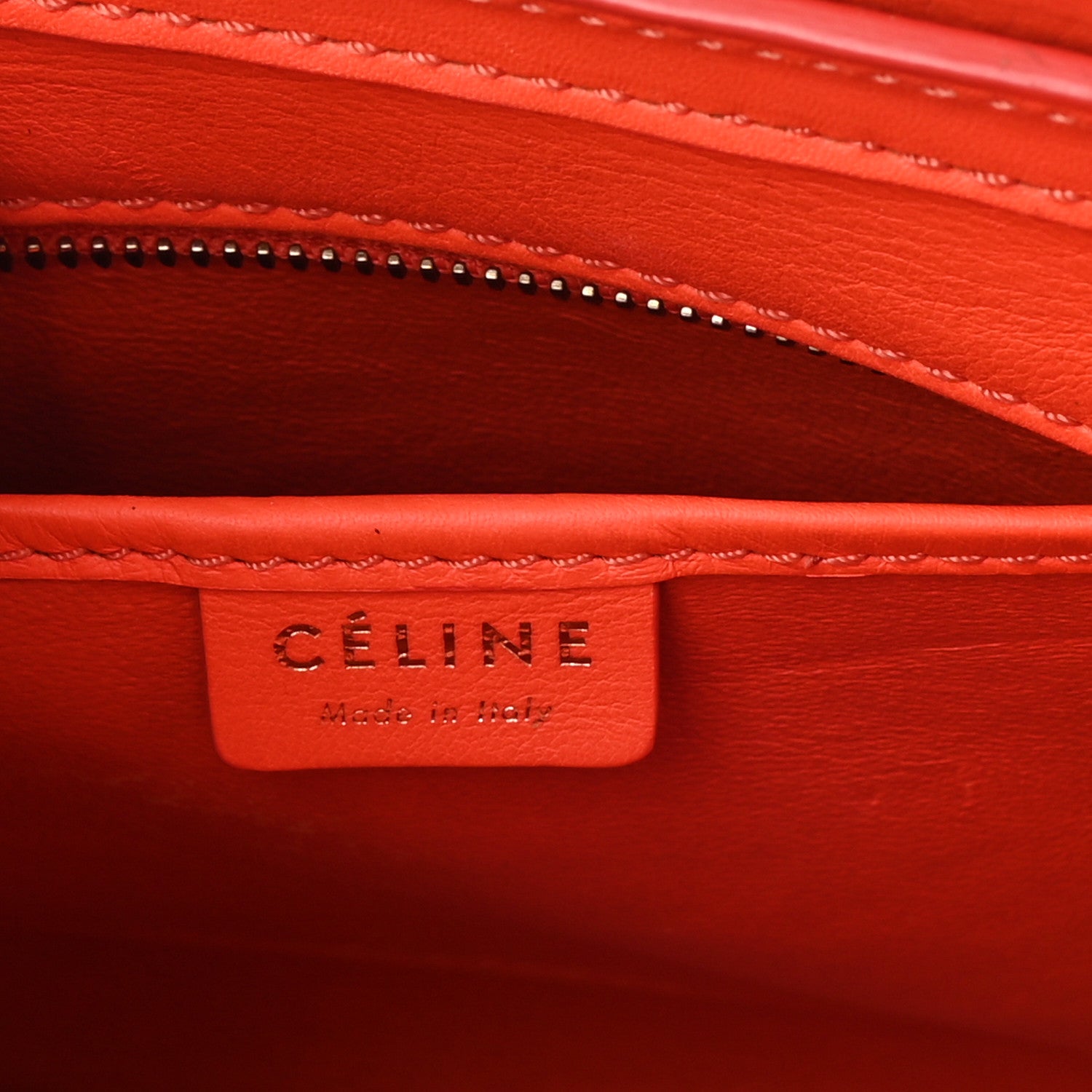 Celine Smooth Calfskin Nano Luggage Vermillion 5 of 7