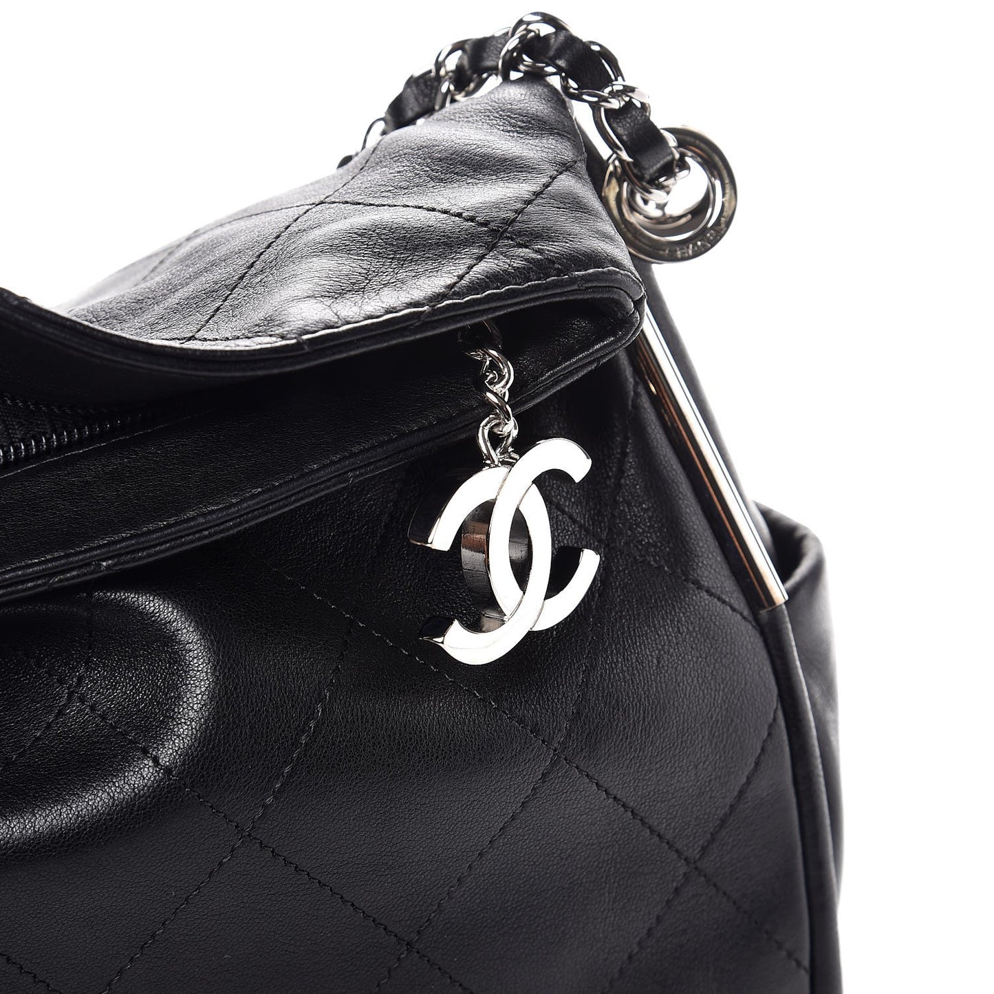 Lambskin Stitched Medium Ultimate Soft Tote Black