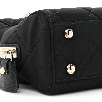 Prada Nylon Tessuto Impuntu Quilted Shoulder Bag Black 8 of 12