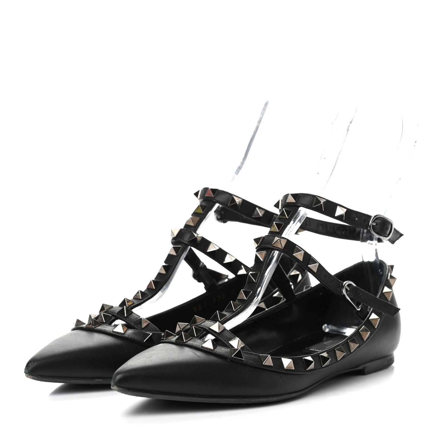 Valentino Garavani Nappa Rockstud Cage Ballerina Flats 37 Black 3 of 11