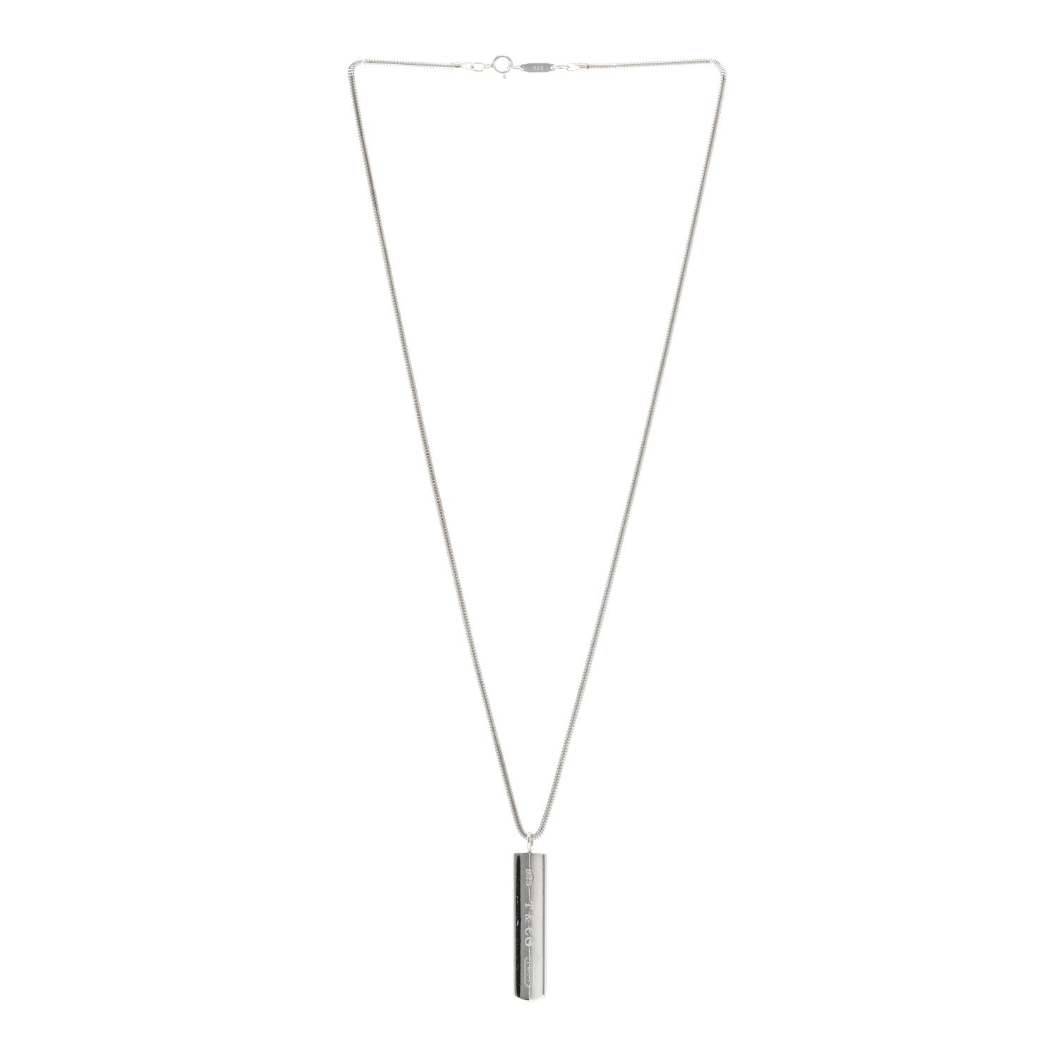 Tiffany Sterling Silver 1837 Bar Pendant Necklace 3 of 4
