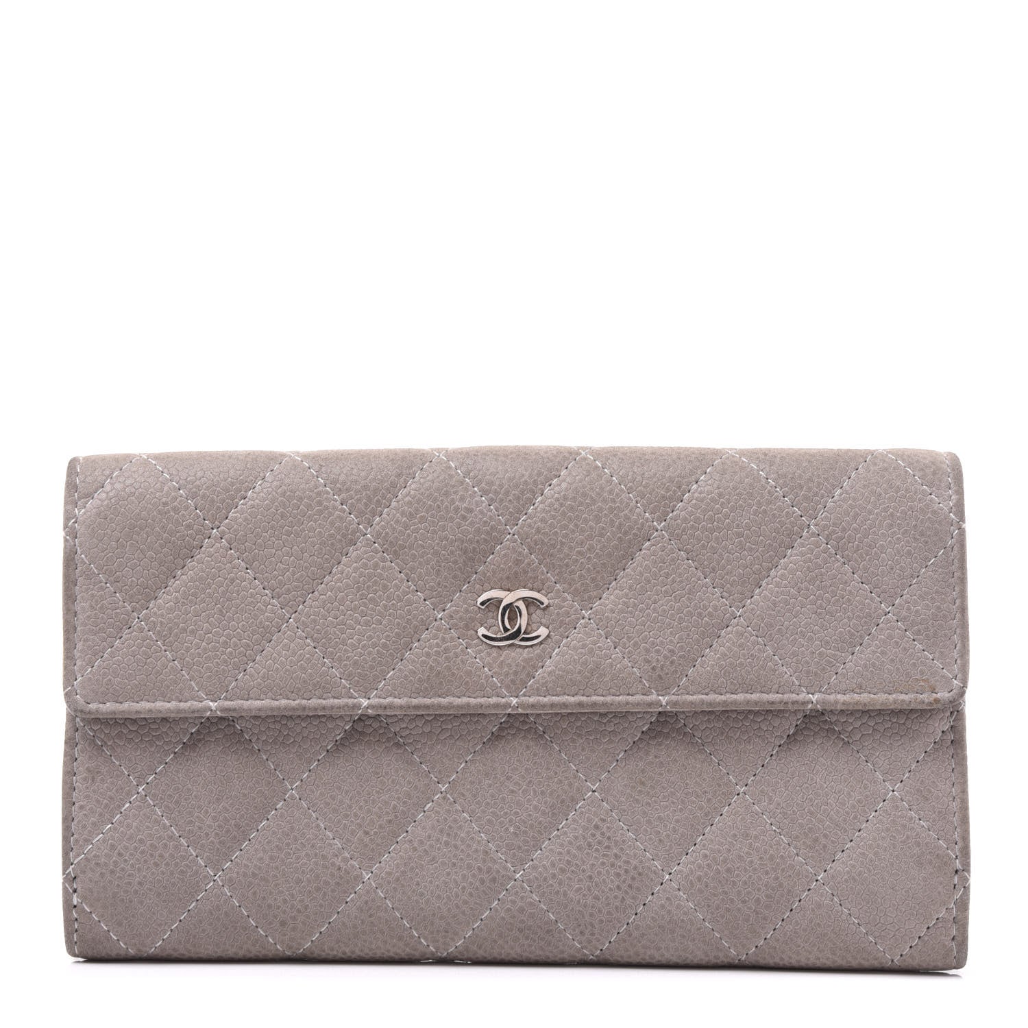 Chanel Iridescent Caviar Quilted Large Flap Wallet Grey 1 of 10