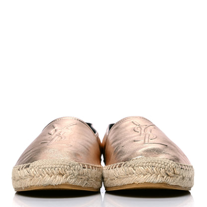 Saint Laurent Metallic Lambskin Monogram Espadrilles 39 Blush 3 of 5