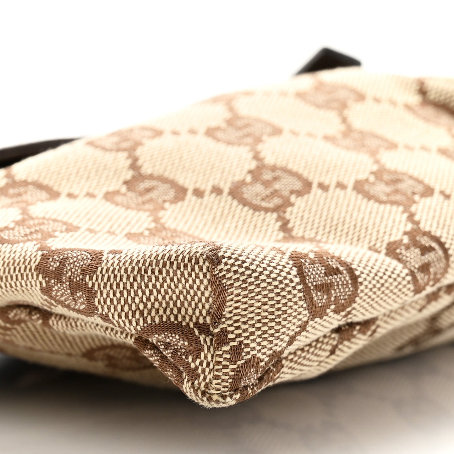 GG Monogram Double Pocket Belt Bag Dark Brown