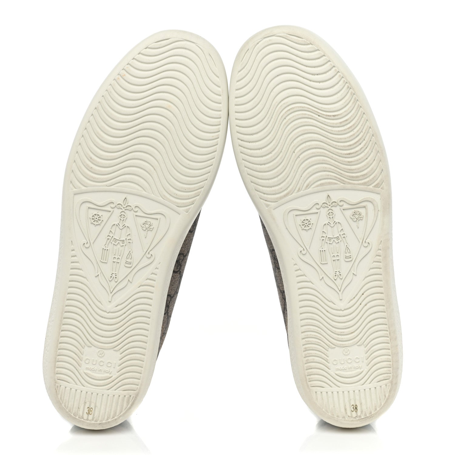 Gucci GG Supreme Monogram Fake/Not Womens Ace Sneakers 38 Beige New Shamarock Brown Sugar 6 of 11