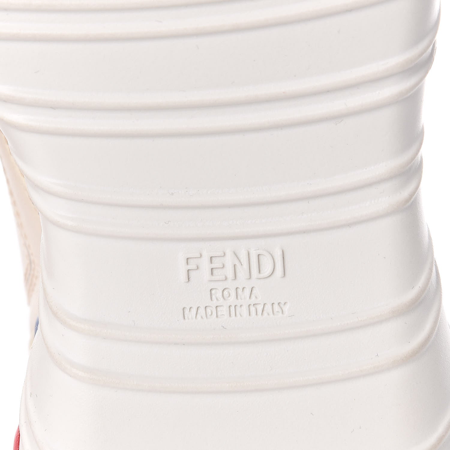 Fendi X FILA Vitello Mania Painted Womens Chunky Sneakers 35 Ice White Caipiroska Blueberry 6 of 8