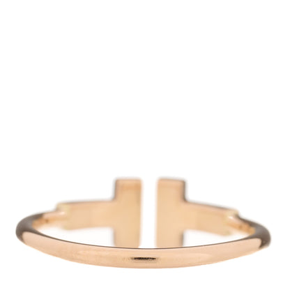 Tiffany 18K Rose Gold Diamond T Wire Ring 53 6.5 3 of 4