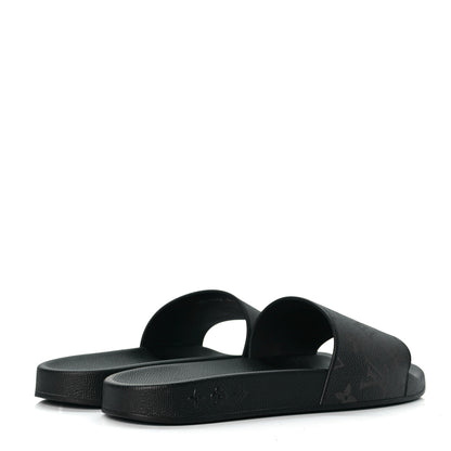Louis Vuitton Rubber Monogram Eclipse Mens Waterfront Mules 11 Black 4 of 8