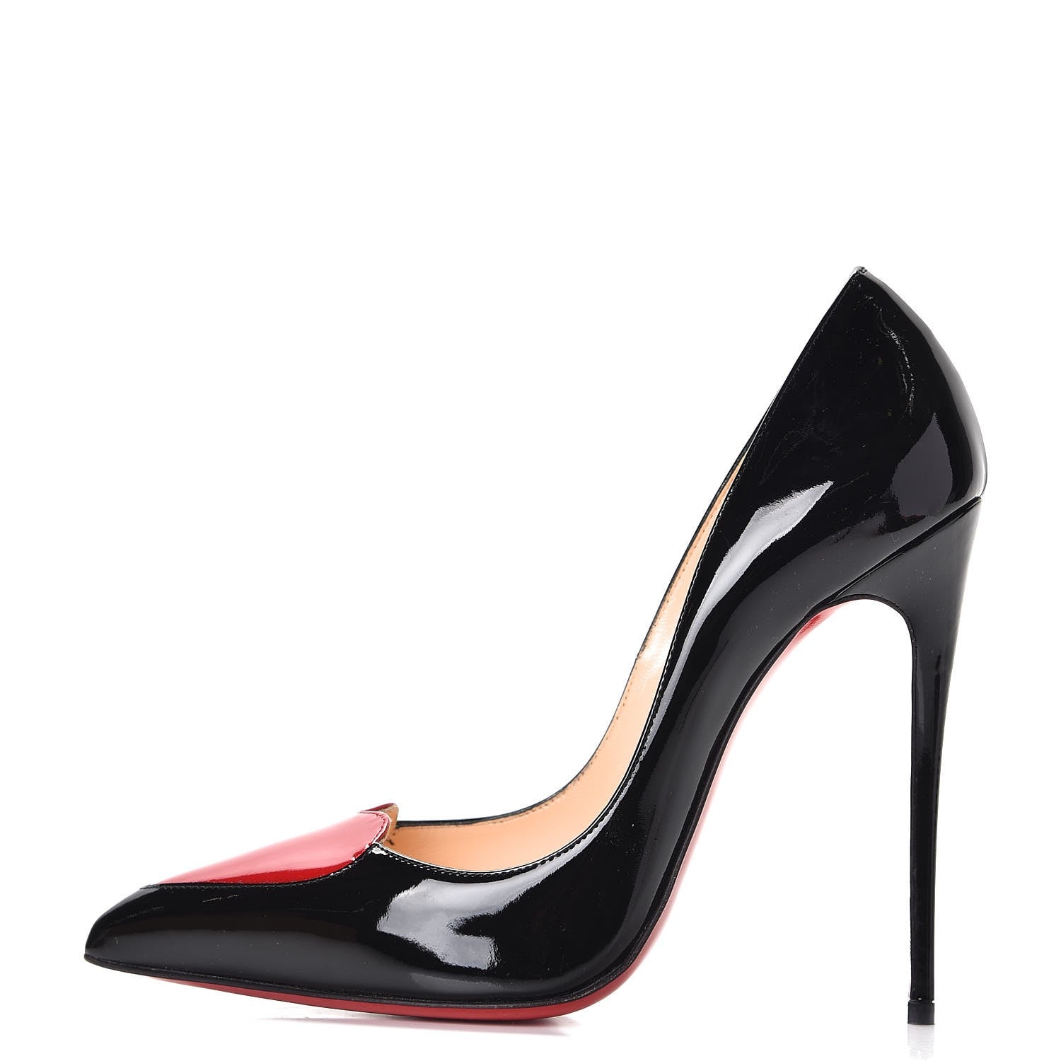 Christian Louboutin Patent Corafront 120 Pumps 39 Black Red 1 of 8